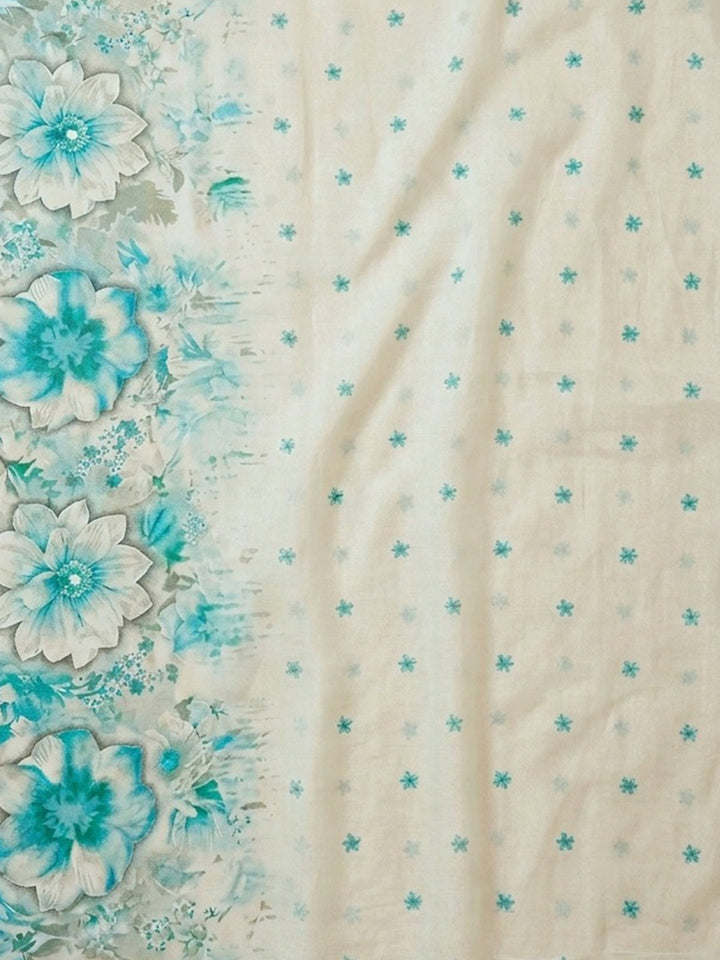 Firozee Embroidered Cotton Blend Unstitched Suit &amp; Pant With Cotton Dupatta