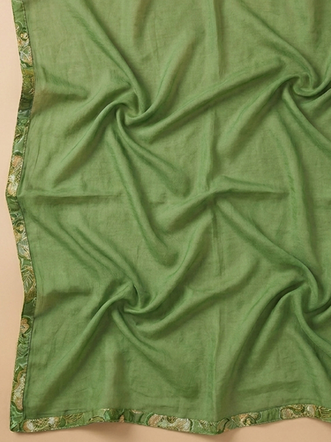 Bottle Green Embroidery Cotton Blend Unstitched Dress Material