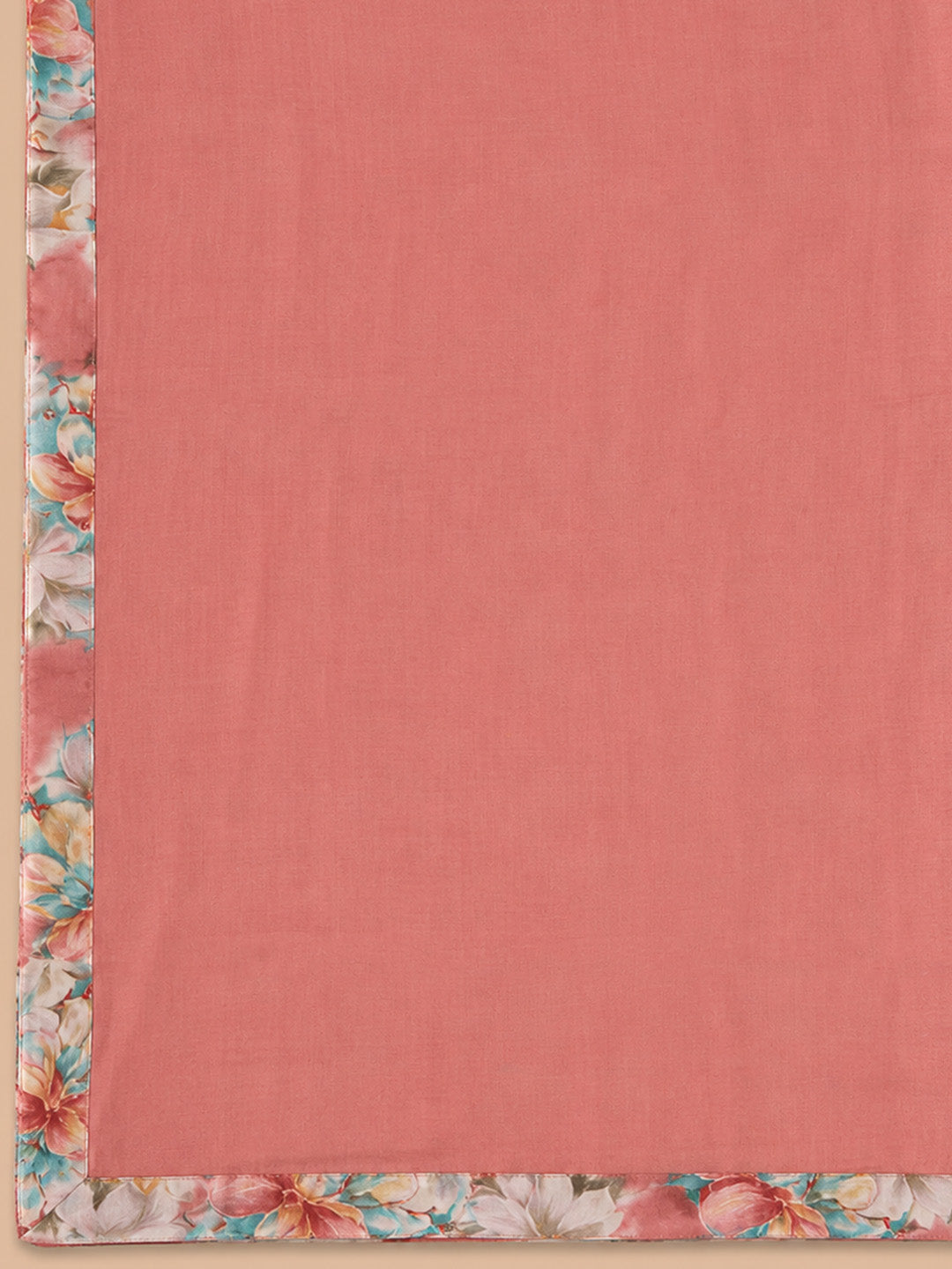 Peach Embroidery Cotton Blend Unstitched Dress Material