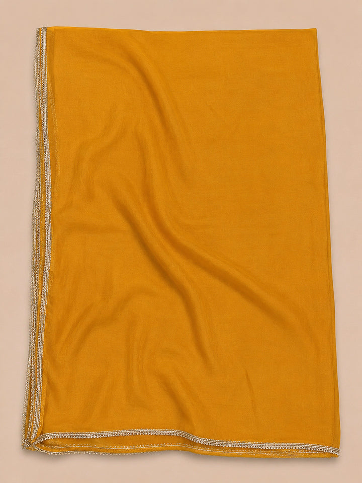 Mustard Embroidery Cotton Blend Unstitched Dress Material