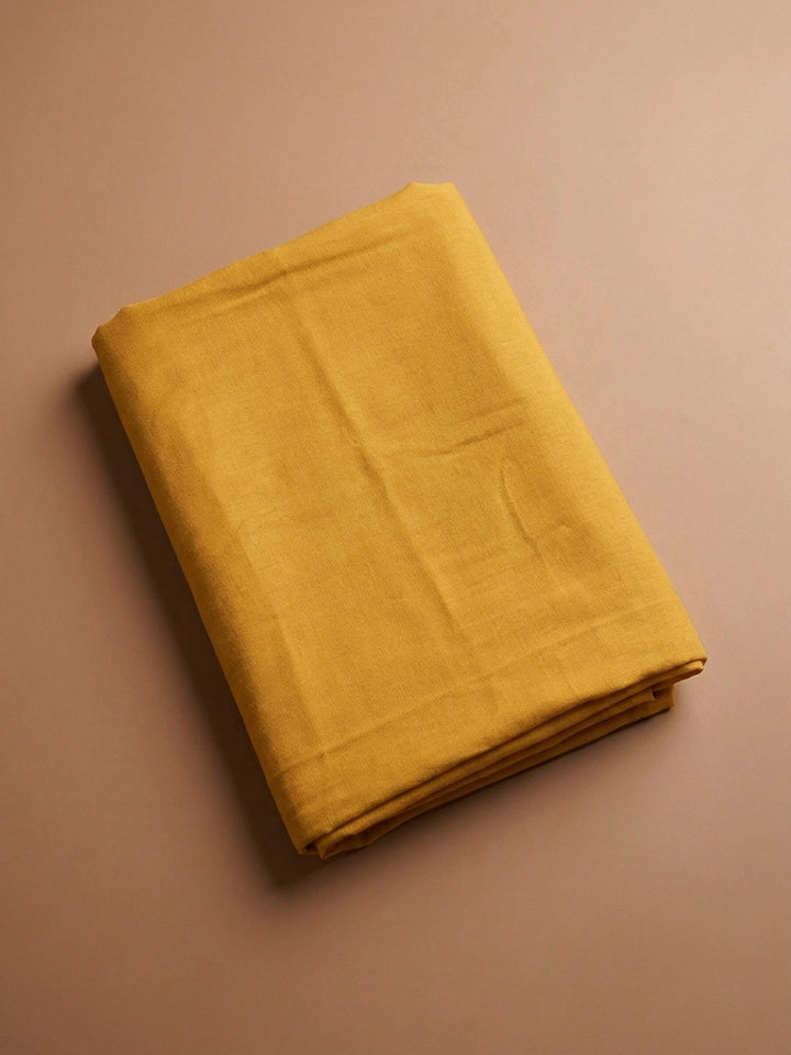 Mustard Embroidery Cotton Blend Unstitched Dress Material