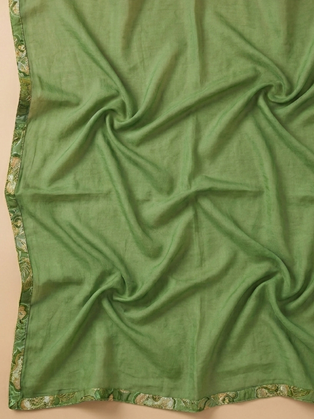 Green Embroidery Cotton Blend Unstitched Dress Material