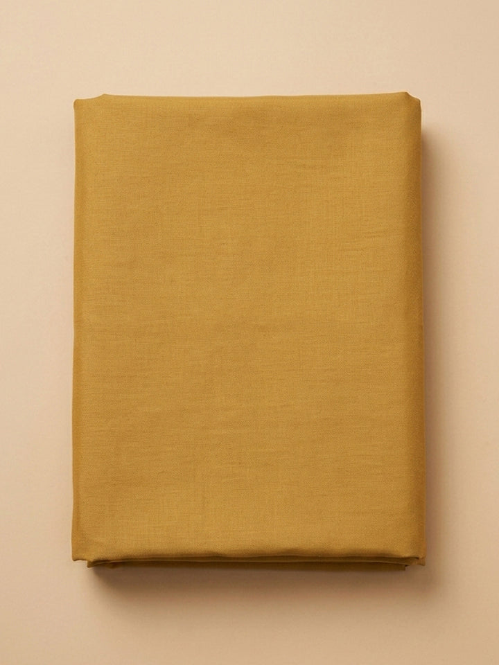 Mustard Embroidery Cotton Blend Unstitched Dress Material