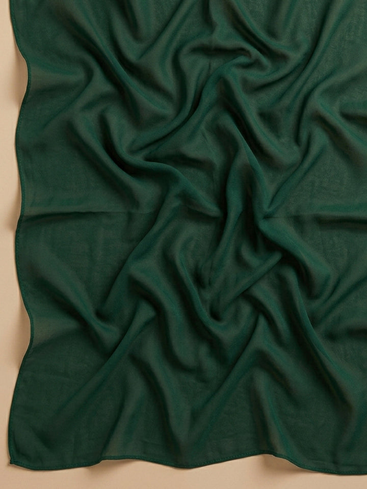 Bottle Green Embroidery Cotton Blend Unstitched Dress Material