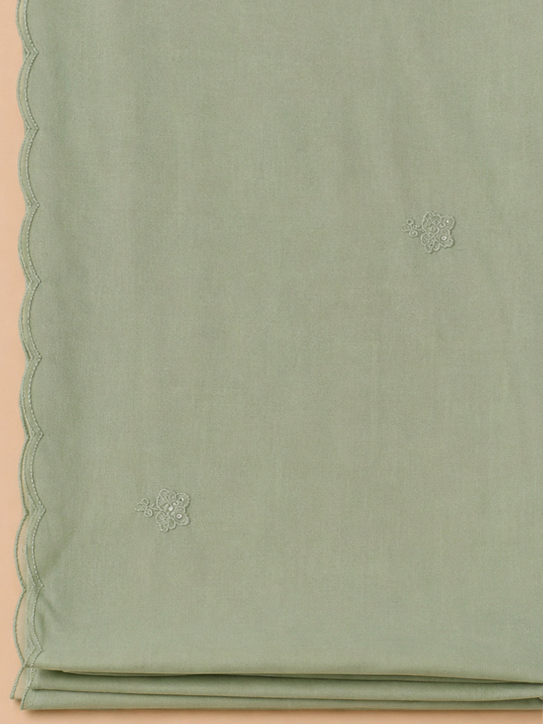 Aqua Green Cotton Blend Embroidered Unstitched Dress Material