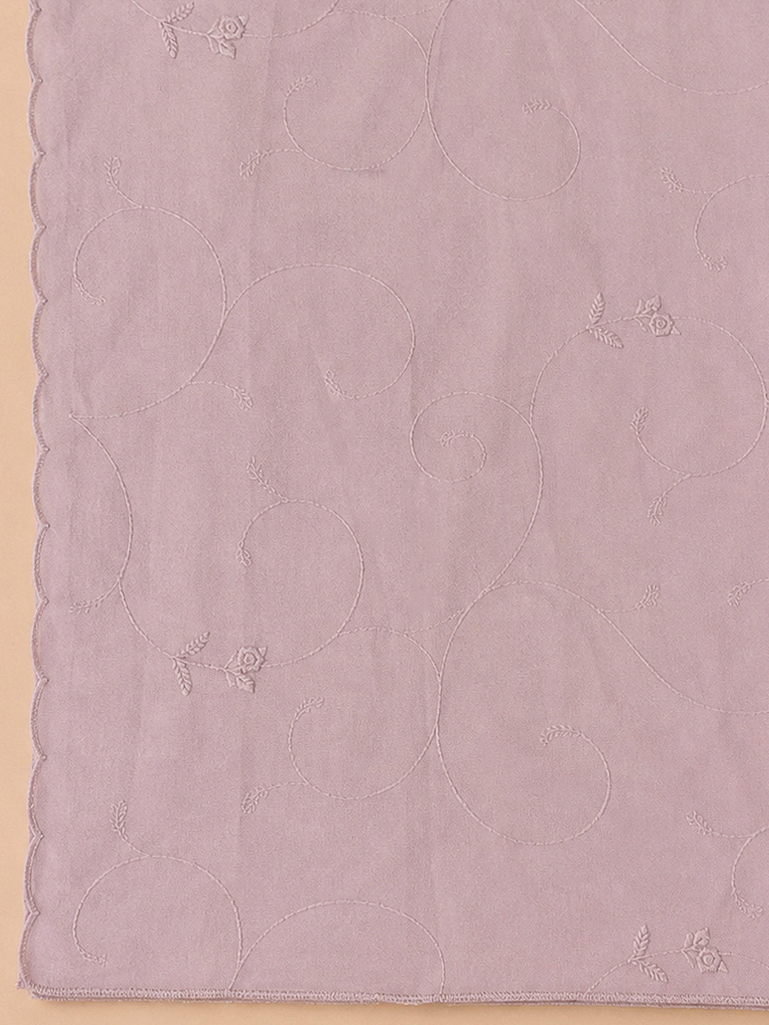 Onion Pink Cotton Blend Embroidered Unstitched Dress Material