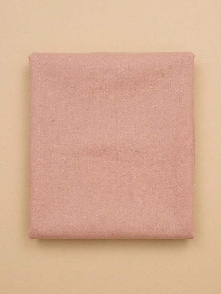 Peach Cotton Blend Embroidered Unstitched Dress Material
