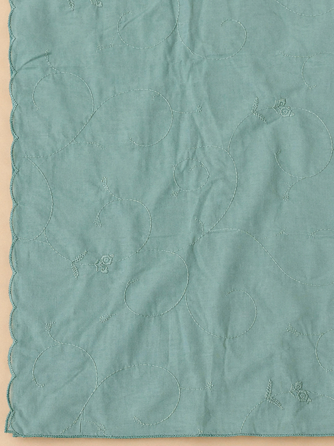 Sky Blue Cotton Blend Embroidered Unstitched Dress Material