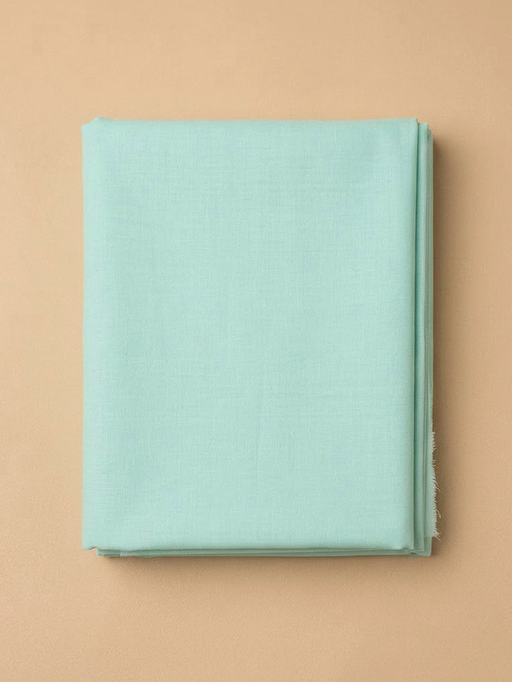 Sea Green Cotton Blend Printed Unstitched Dress Material