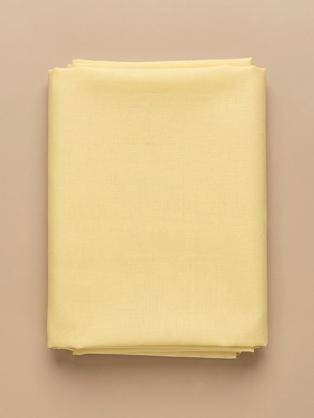 Yellow Cotton Blend Printed Unstitched Dress Material