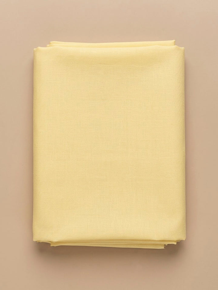 Yellow Cotton Blend Printed Unstitched Dress Material