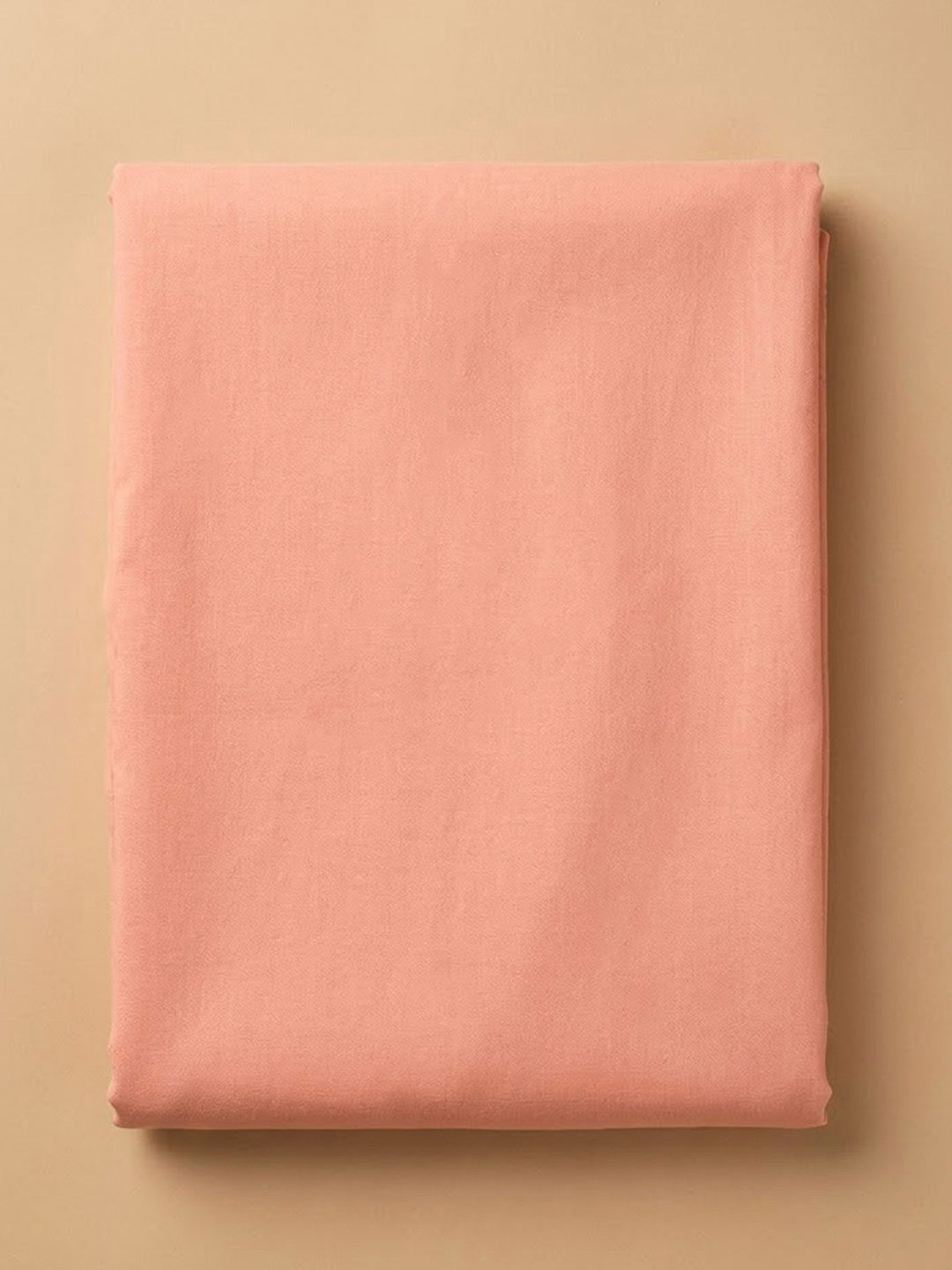 Peach Cotton Blend Printed Unstitched Dress Material