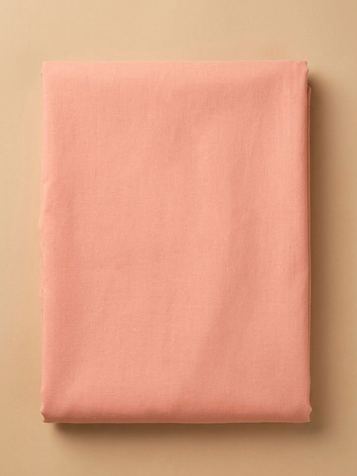Peach Cotton Blend Printed Unstitched Dress Material
