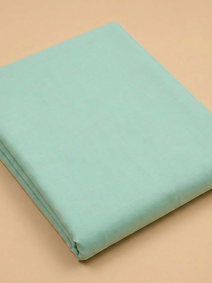 Sea Green Cotton Blend Printed Unstitched Dress Material