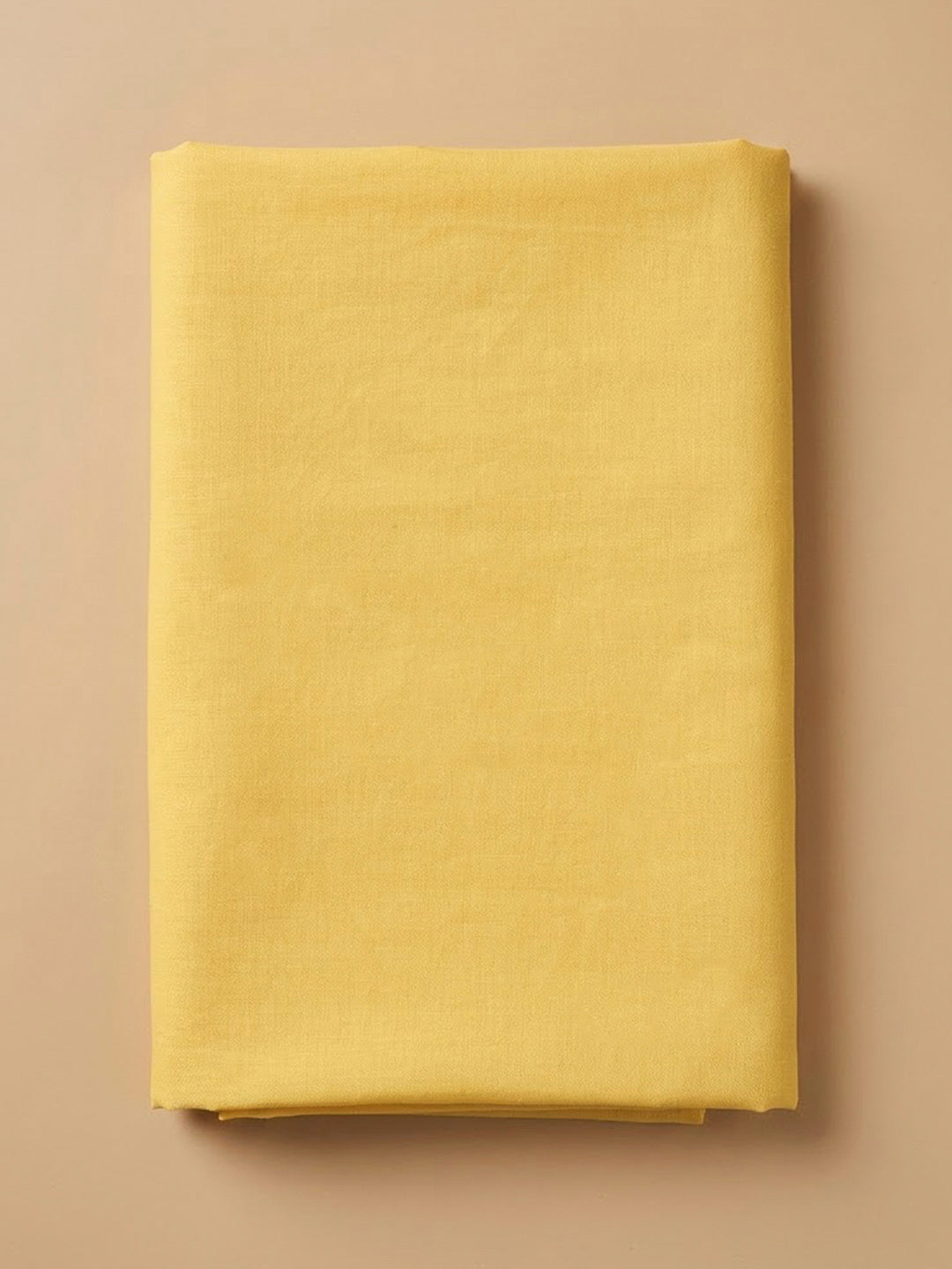 Yellow Cotton Blend Printed Unstitched Dress Material