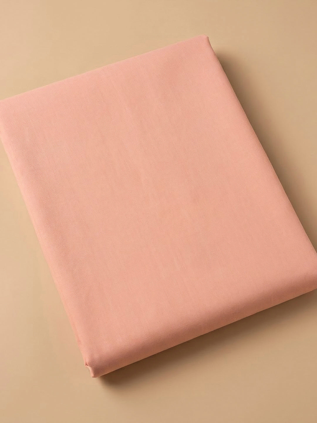 Peach Cotton Blend Printed Unstitched Dress Material