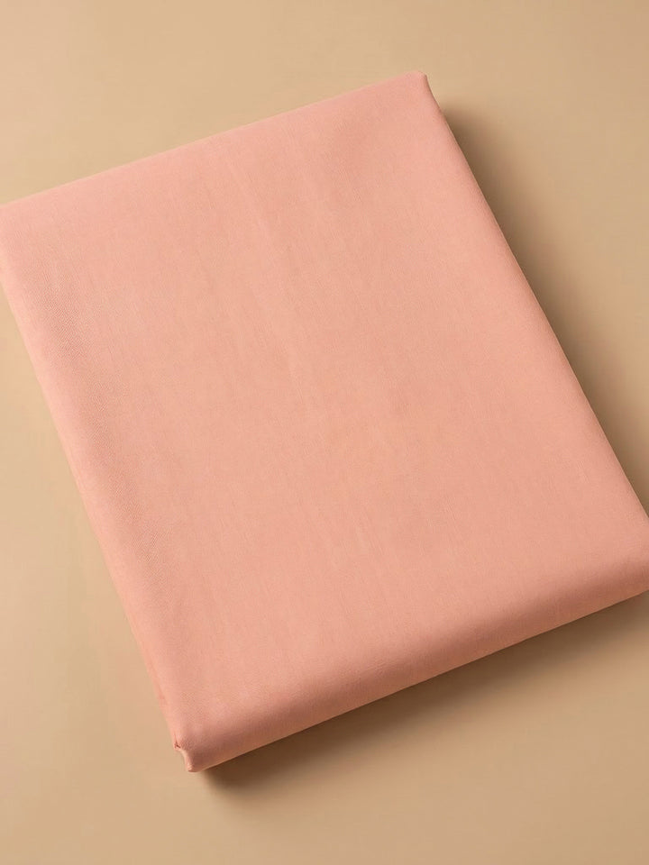 Peach Cotton Blend Printed Unstitched Dress Material