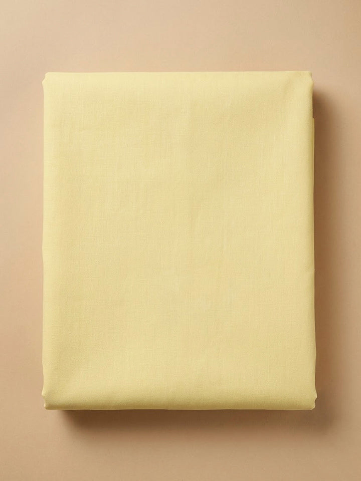 Yellow Cotton Blend Printed Unstitched Dress Material