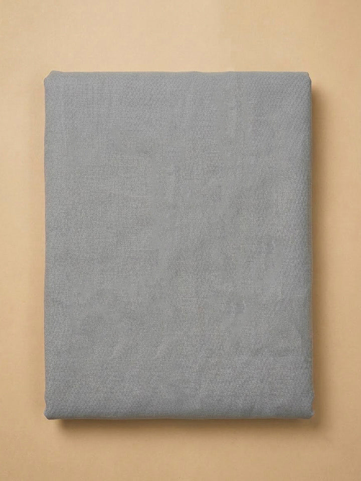 Grey Cotton Blend Embroidered Unstitched Dress Material