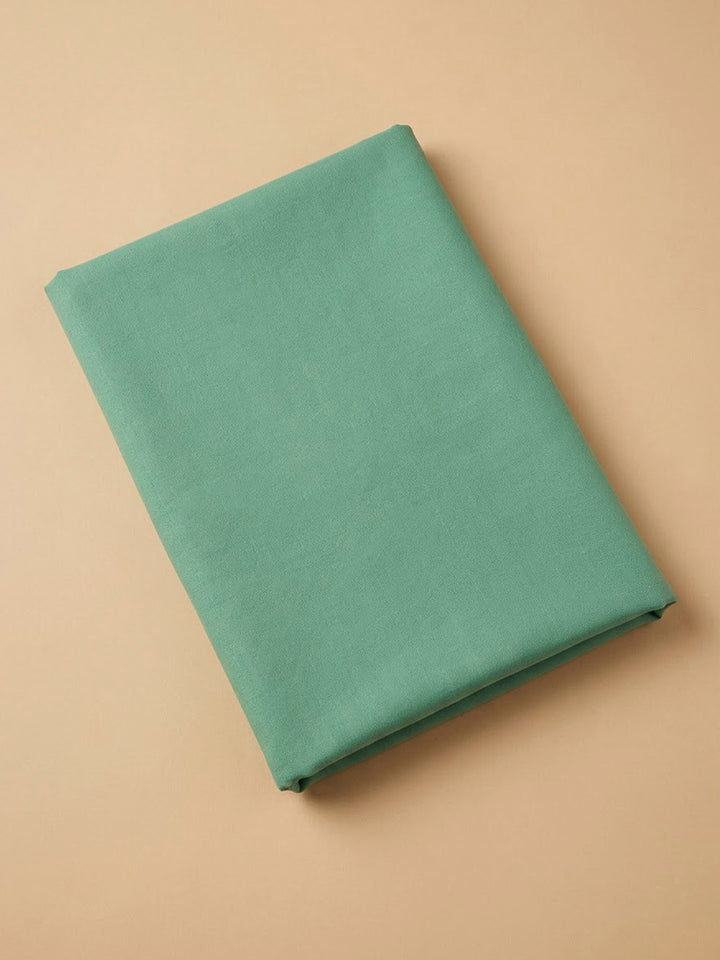 Aqua Green Chanderi Embroidered Unstitched Dress Material