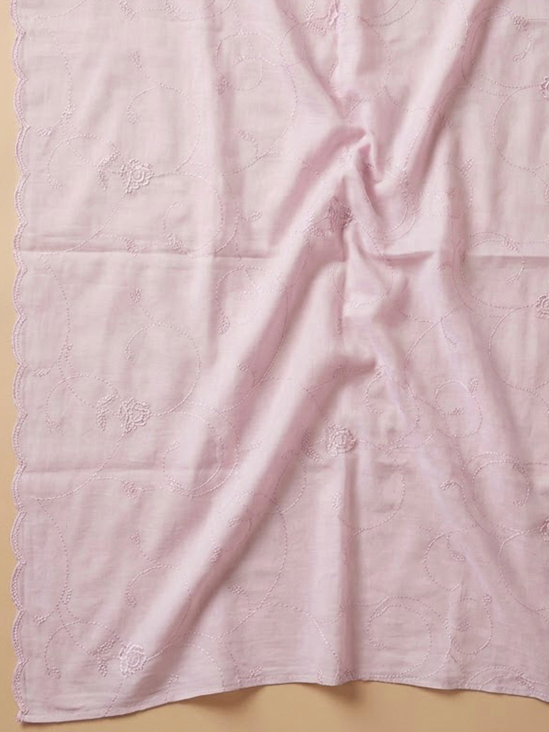 Pink Cotton Blend Embroidered Unstitched Dress Material