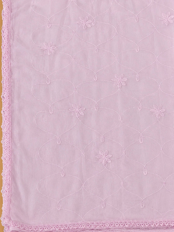Onion Pink Cotton Blend Printed Unstitched Dress Material