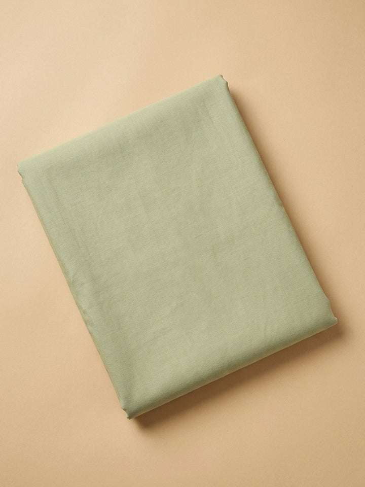 Pista Green Embroidery Cotton Blend Unstitched Dress Material