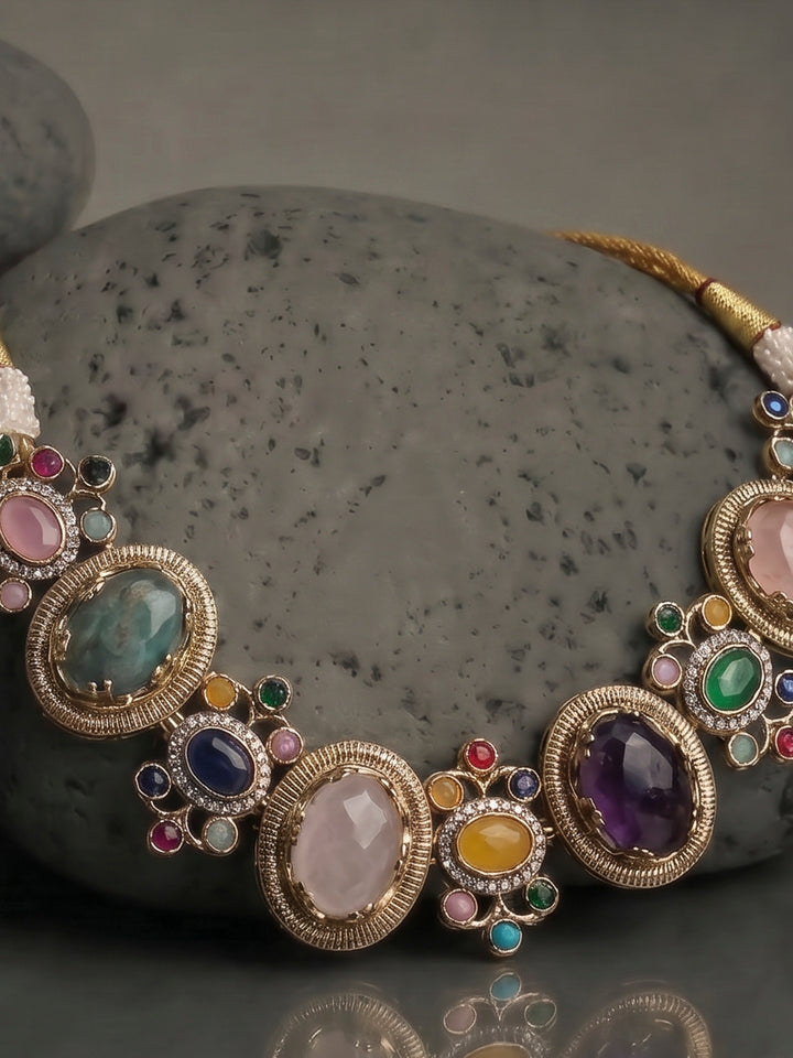 Gold-Multi Imitation Jewelry-Set