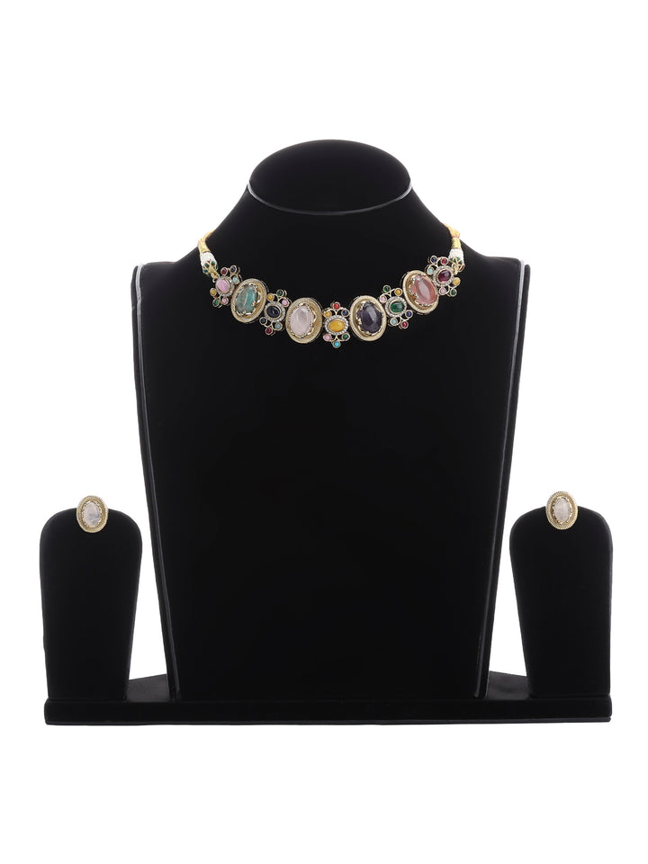 Gold-Multi Imitation Jewelry-Set