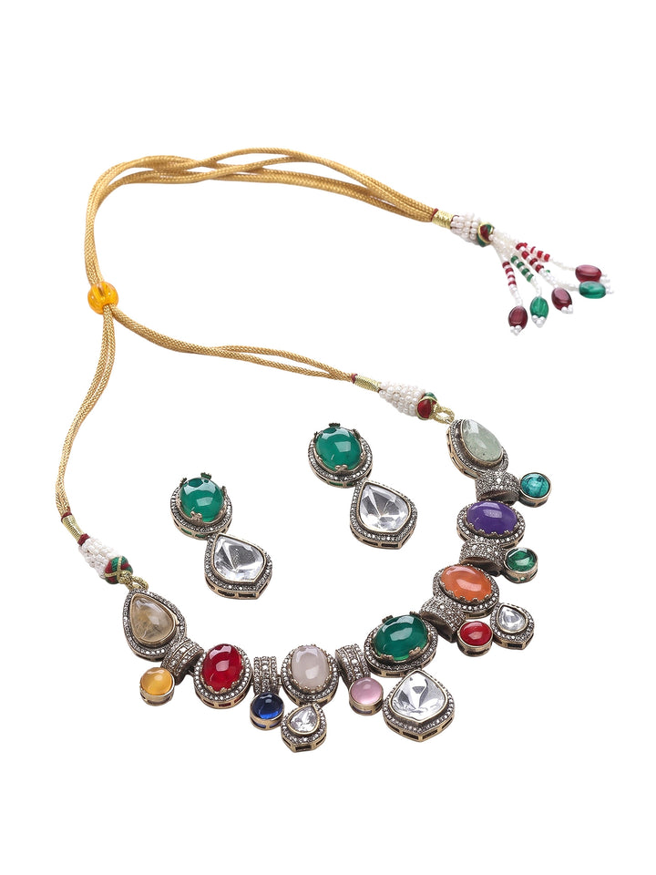 Gold-Multi Imitation Jewelry-Set