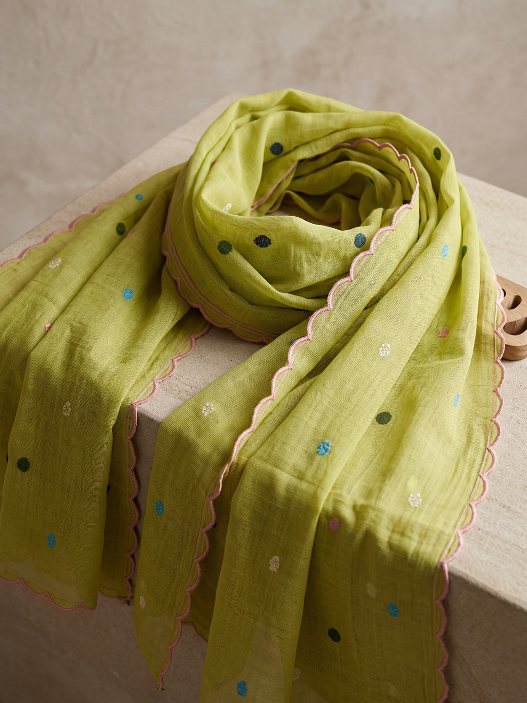 Pista Green Printed Cotton Blend Kurta With Pant &amp; Dupatta
