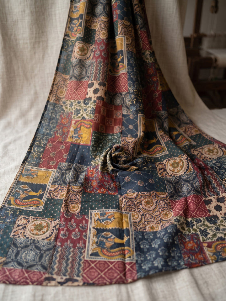 Yellow Printed Cotton Blend Kurta With Pant &amp; Dupatta