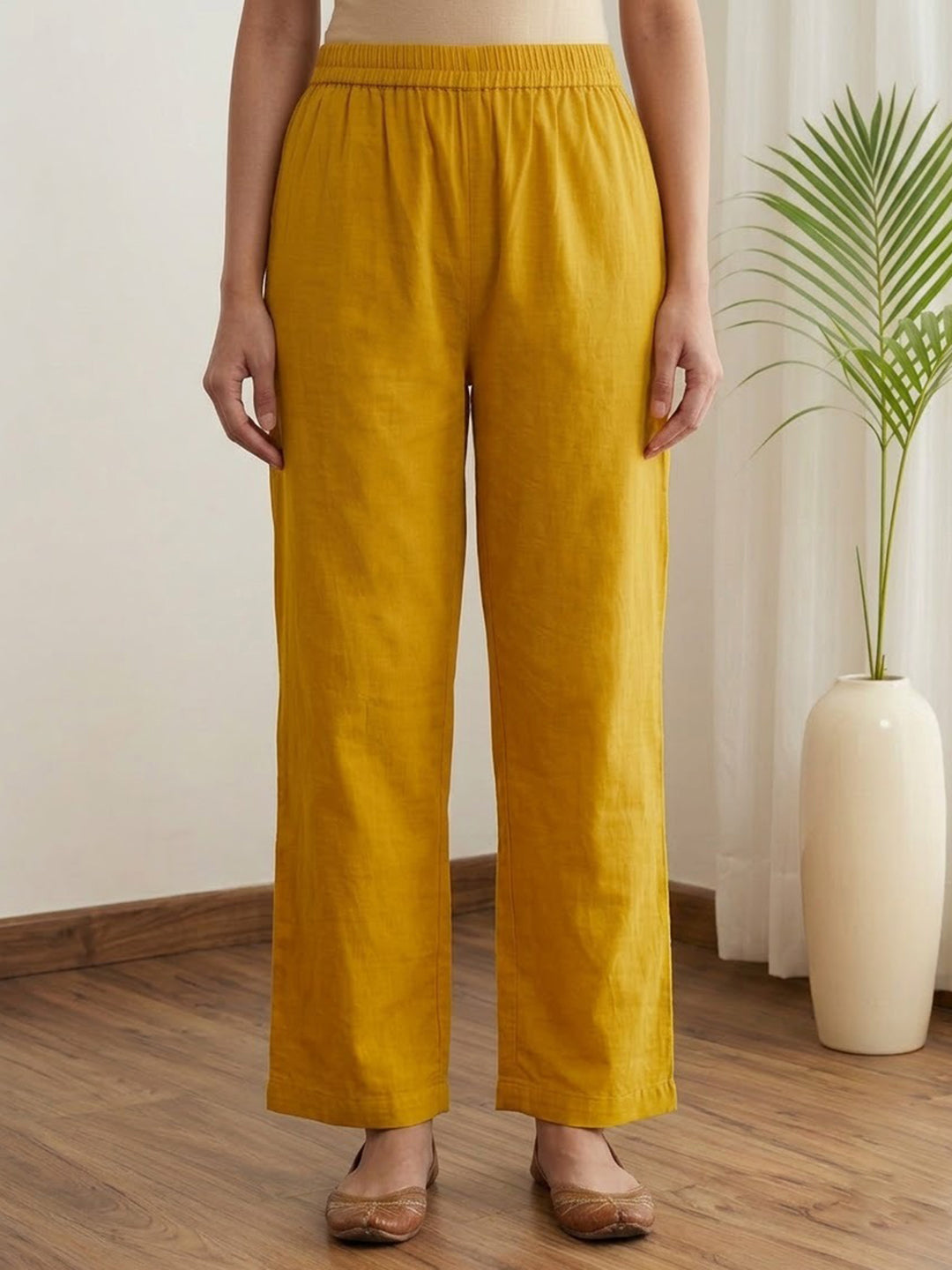 Yellow Printed Cotton Blend Kurta With Pant &amp; Dupatta