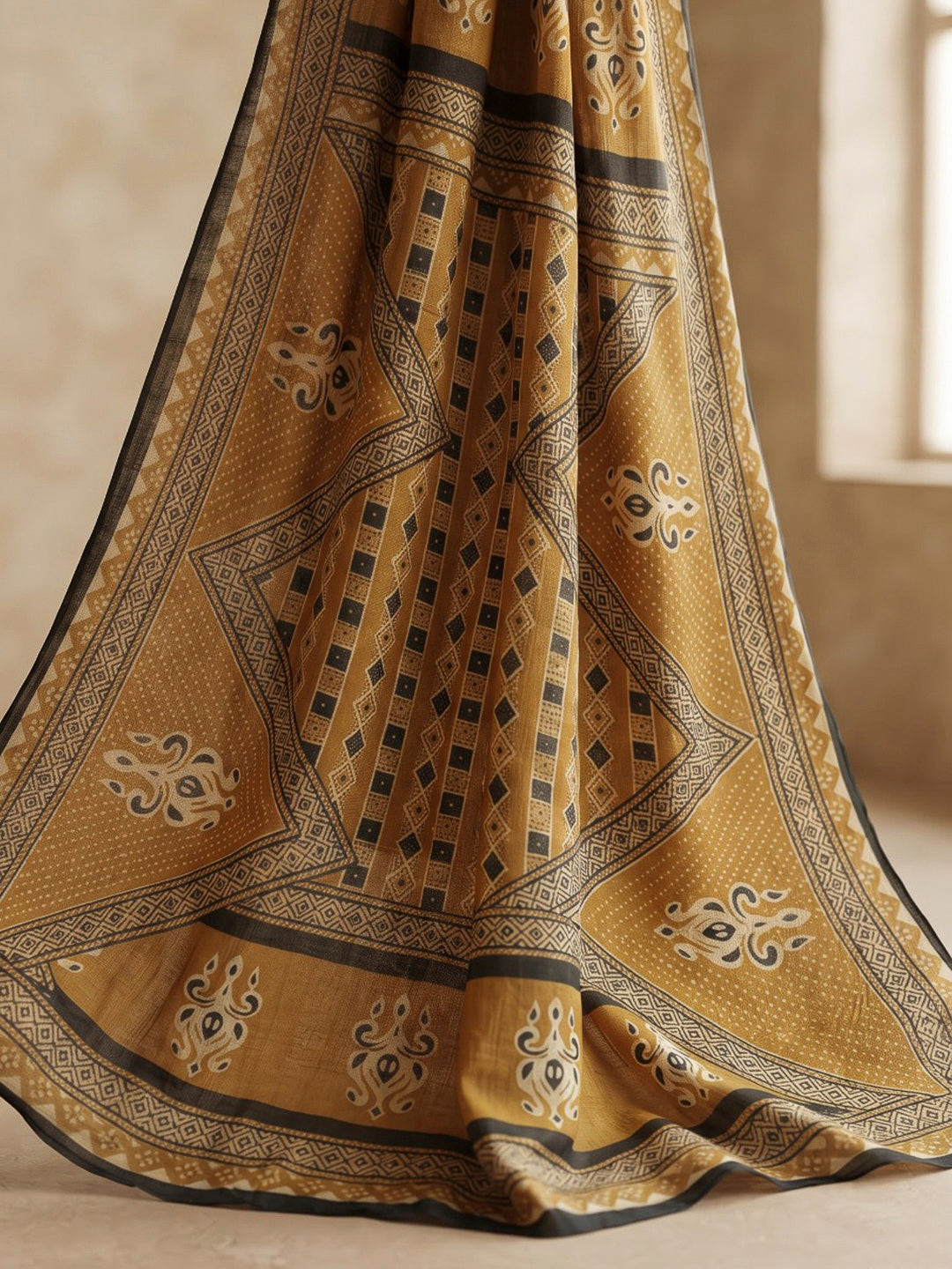 Teal Blue Printed Cotton Blend Kurta With Pant &amp; Dupatta