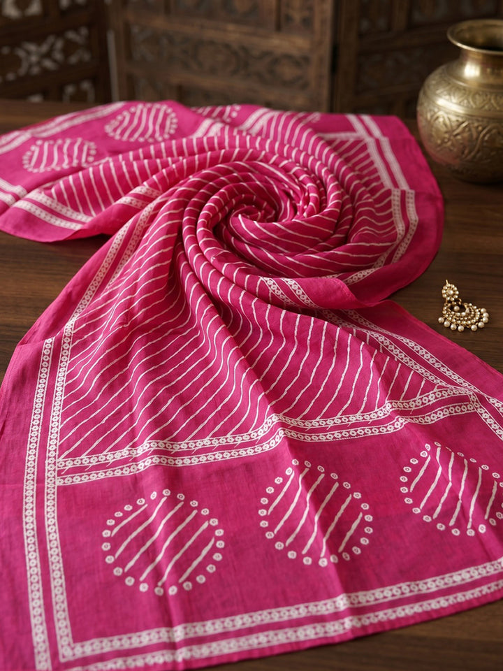 Rani Printed Cotton Blend Kurta With Pant &amp; Dupatta