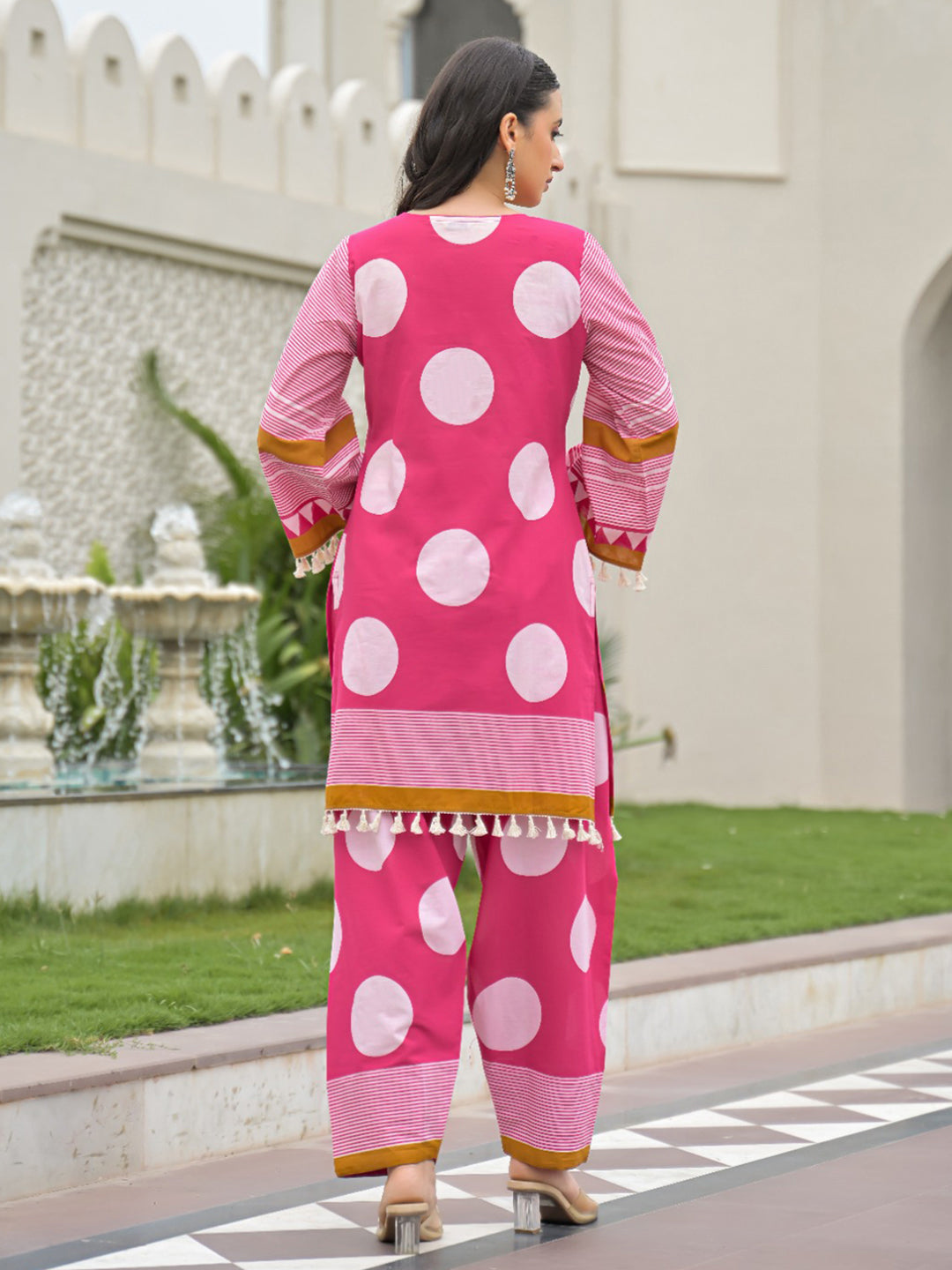 Rani Embroidered Cotton Blend Kurta With Pant &amp; Dupatta