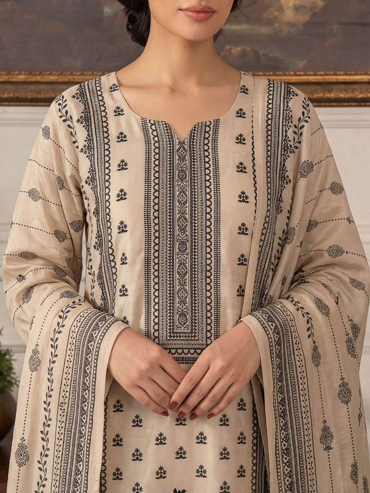 Black Printed Muslin Kurta With Pant &amp; Dupatta