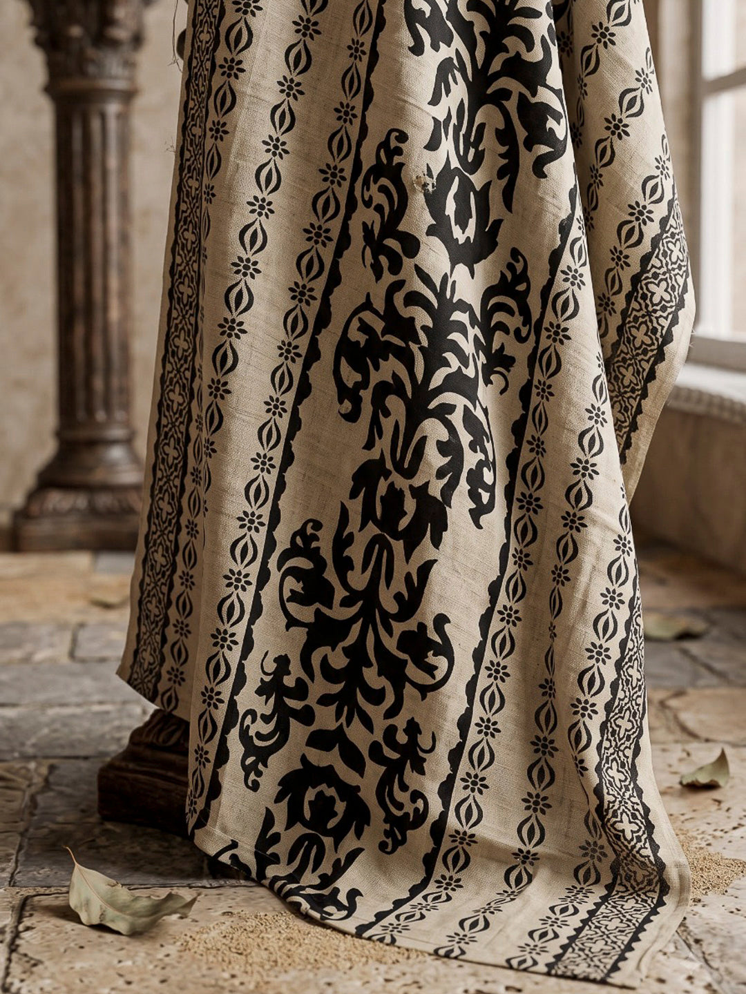 White Printed Cotton Blend Kurta With Pant &amp; Dupatta
