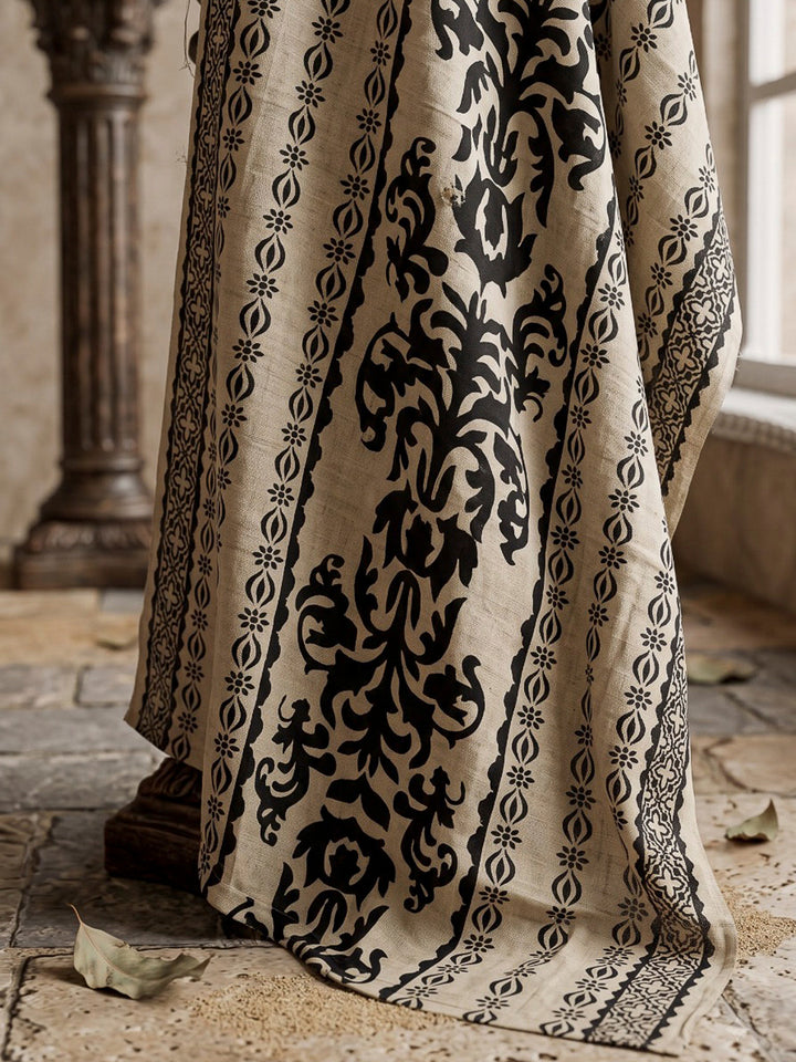 White Printed Cotton Blend Kurta With Pant &amp; Dupatta