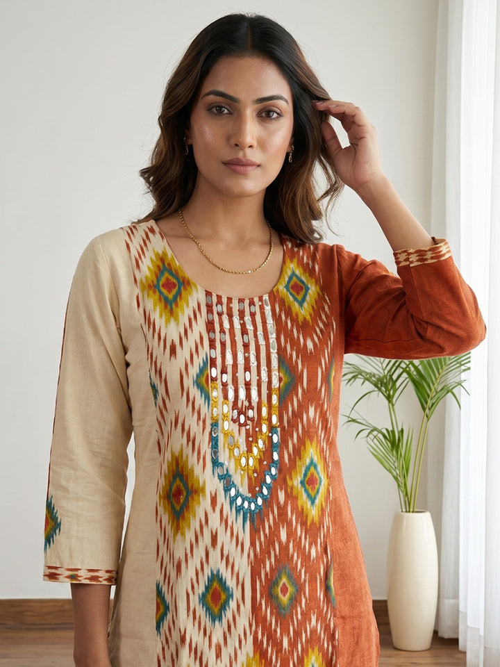 Printed Cotton Blend Kurta Set