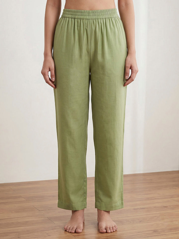 Green Printed Cotton Blend Kurta With Pant &amp; Dupatta