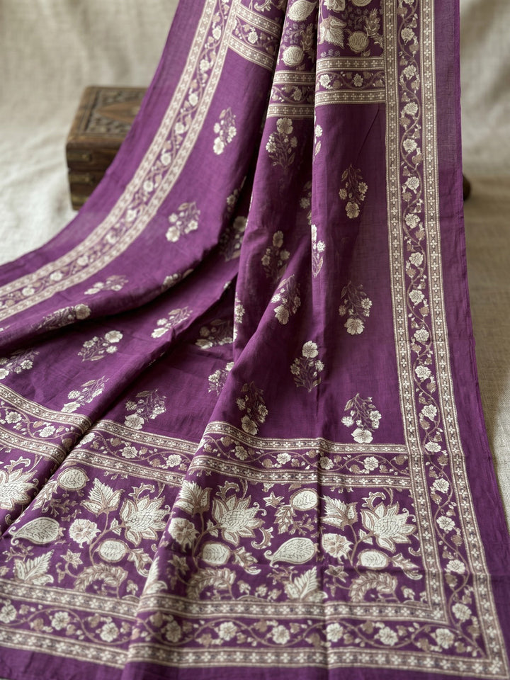 Wine Embroidery Cotton Blend Kurta With Pant &amp; Dupatta