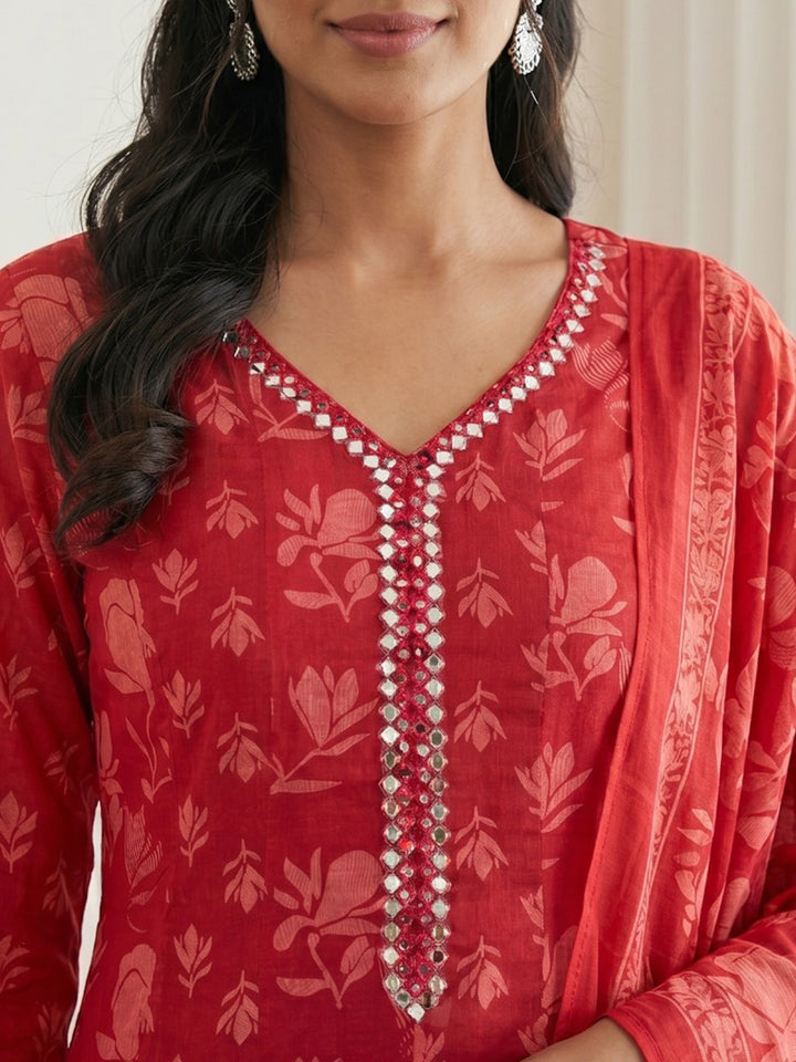 Embroidery Cotton Blend Kurta Set