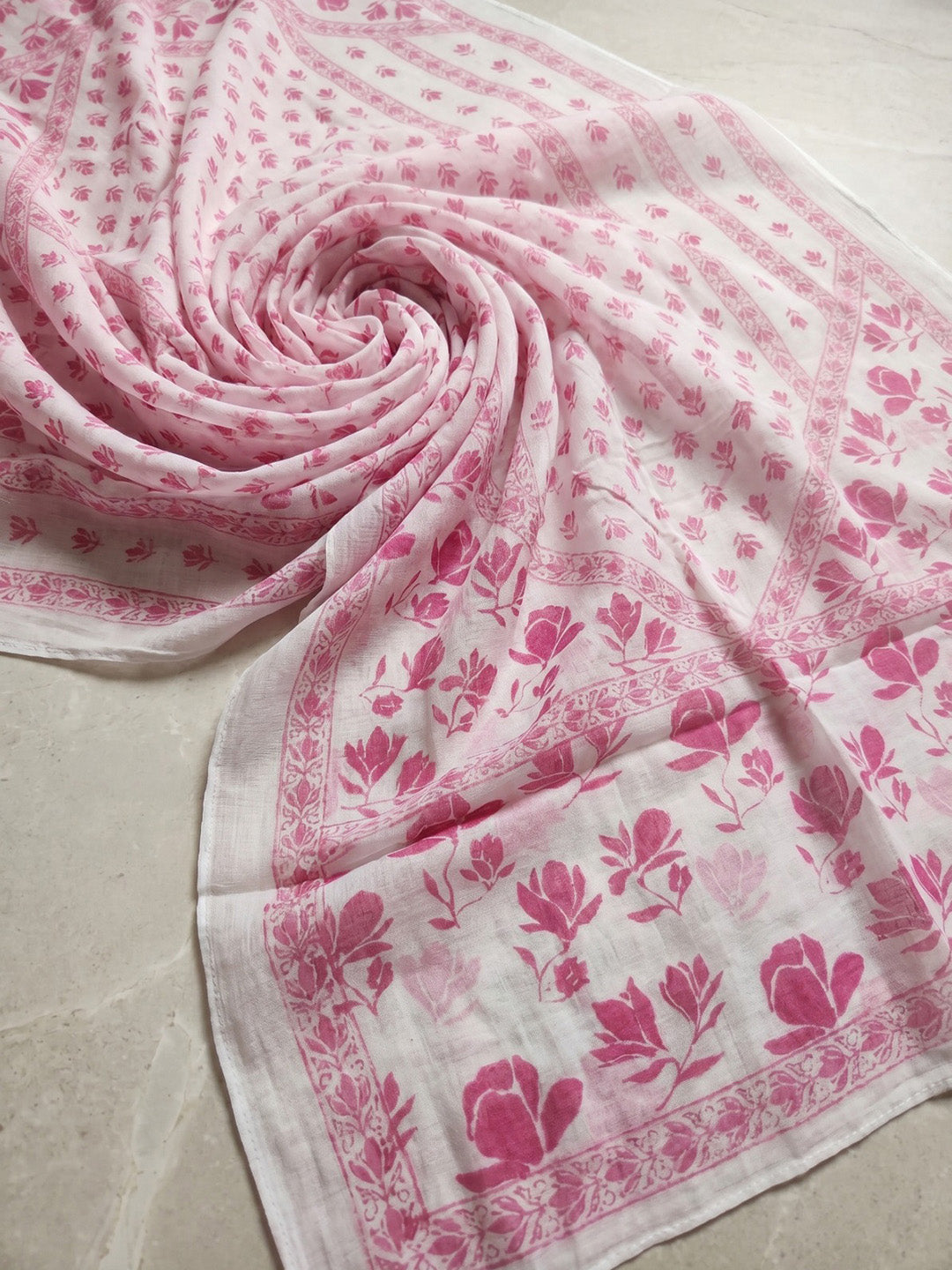 Pink Embroidered Cotton Blend Round Neck Straight Kurta With Pant