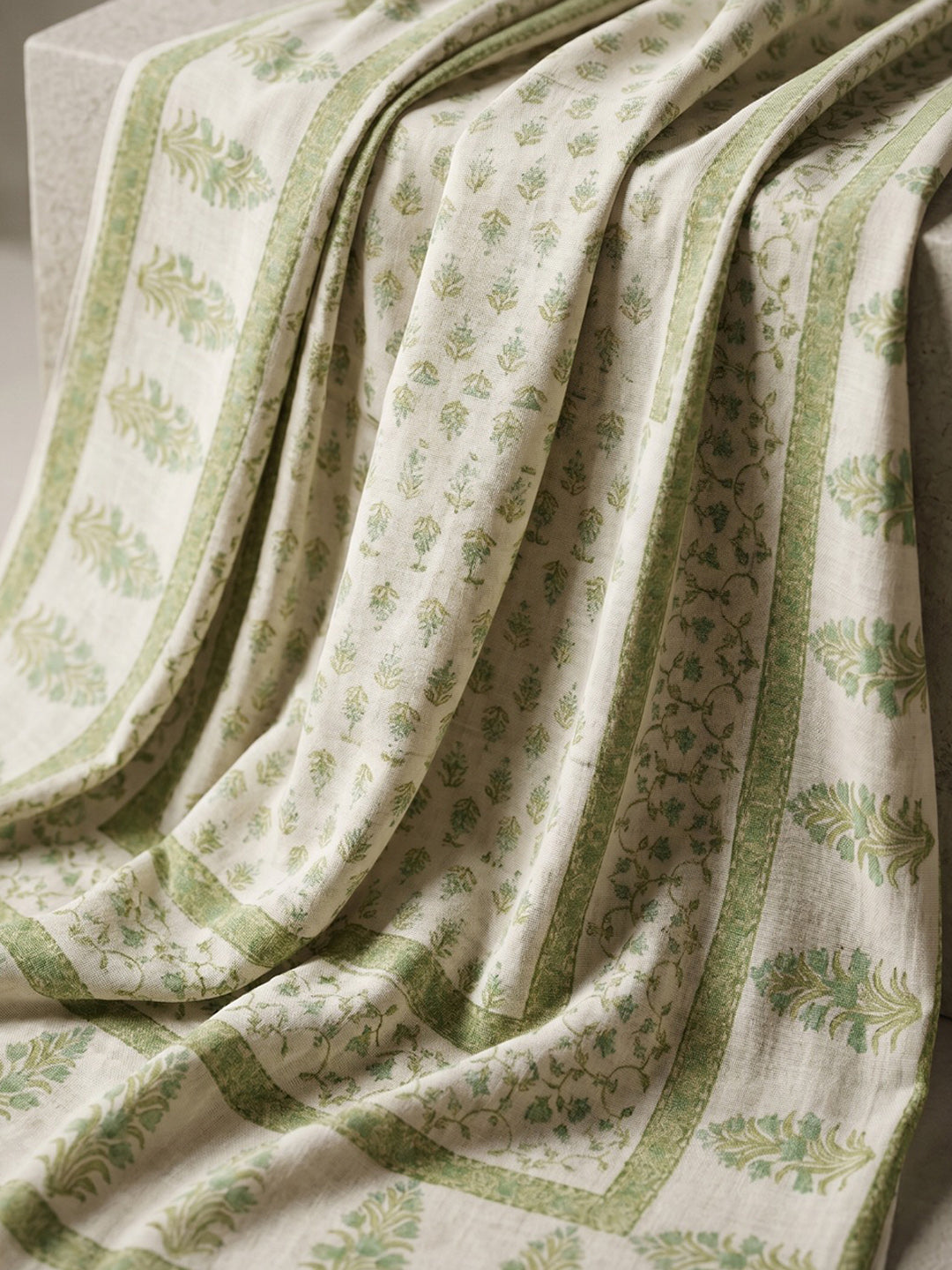 Green Printed Cotton Blend Kurta With Pant &amp; Dupatta