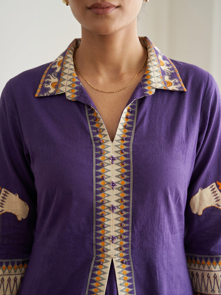 Printed Cotton Blend Kurta Set