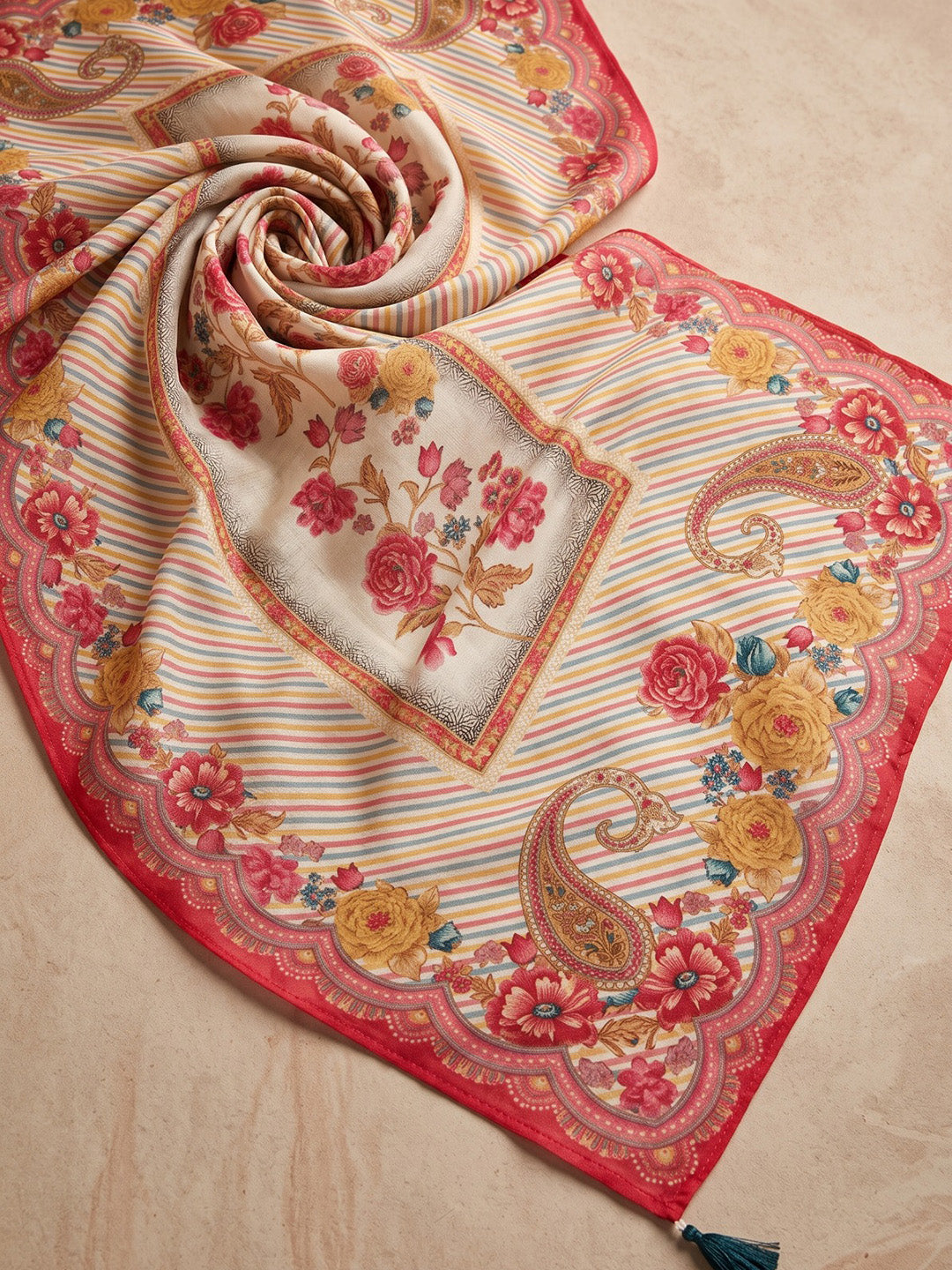 Pink Printed Cotton Blend Kurta With Pant &amp; Dupatta