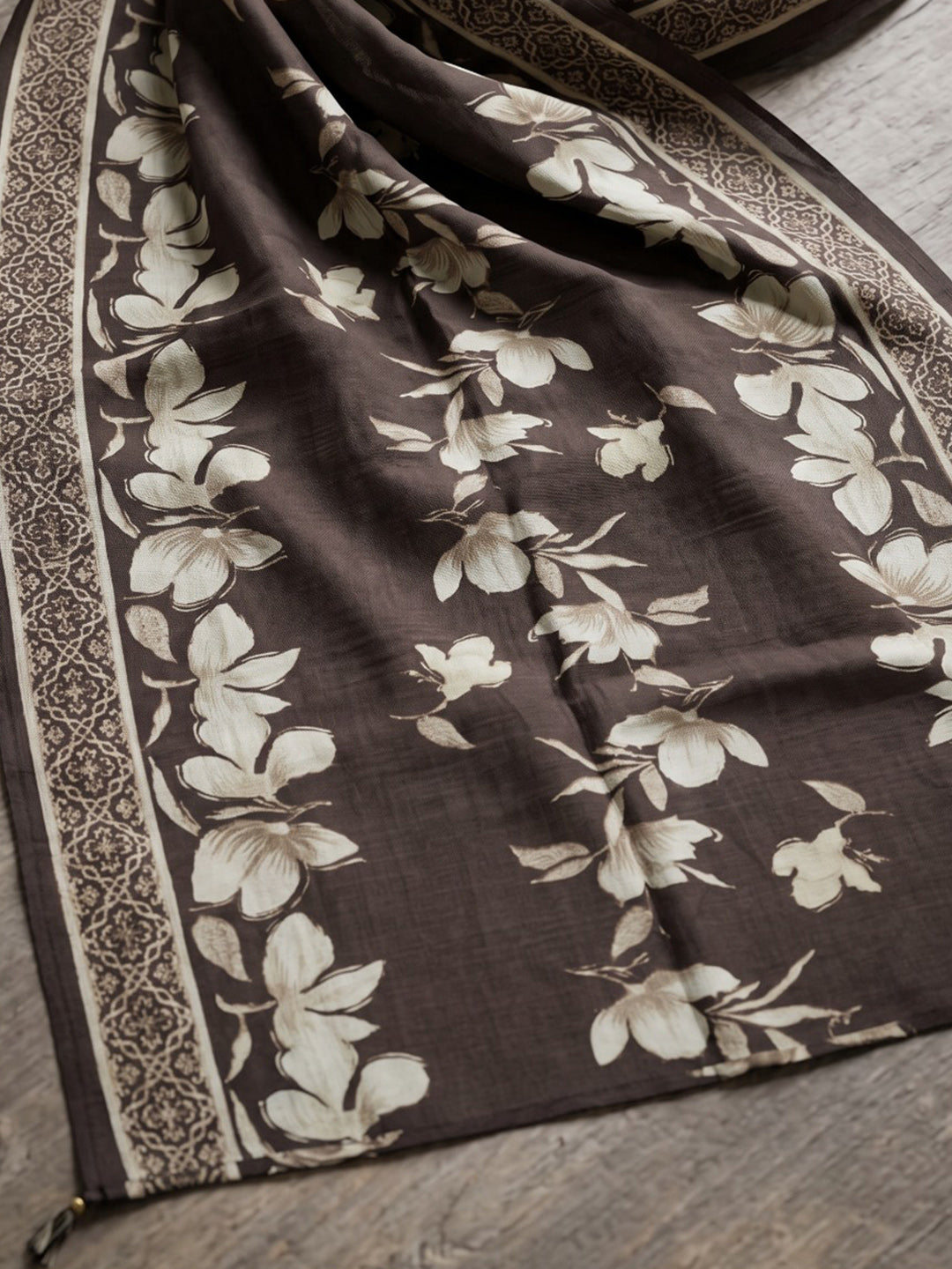 Brown Printed Kurta With Pant &amp; Dupatta
