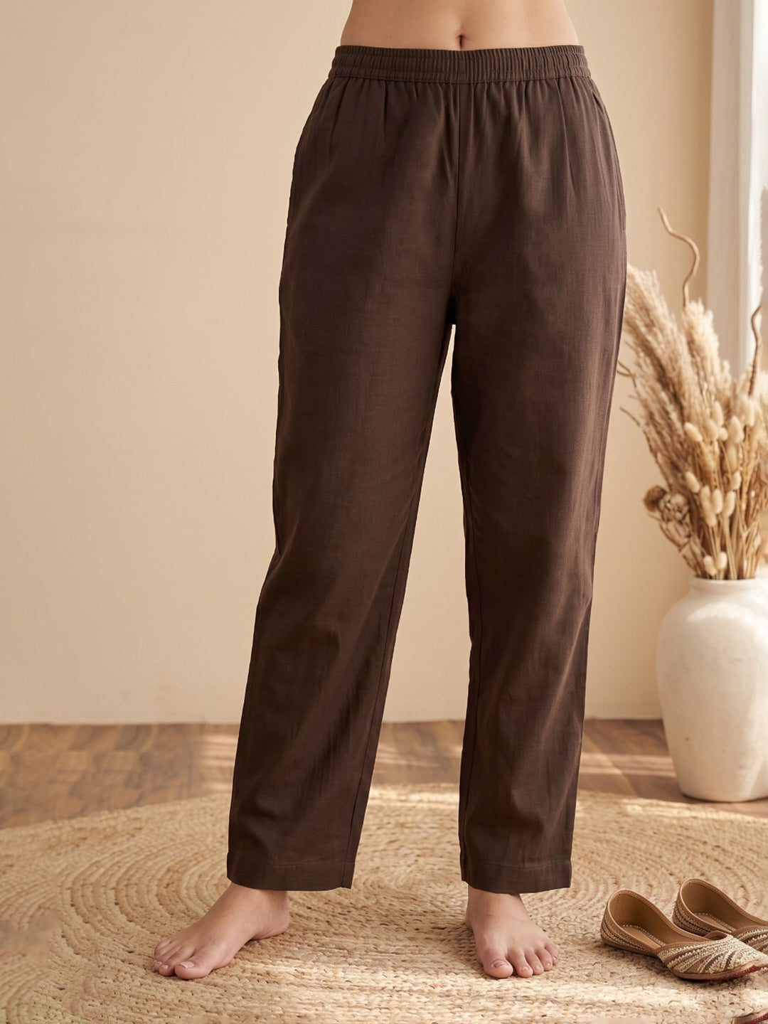 Brown Printed Kurta With Pant &amp; Dupatta
