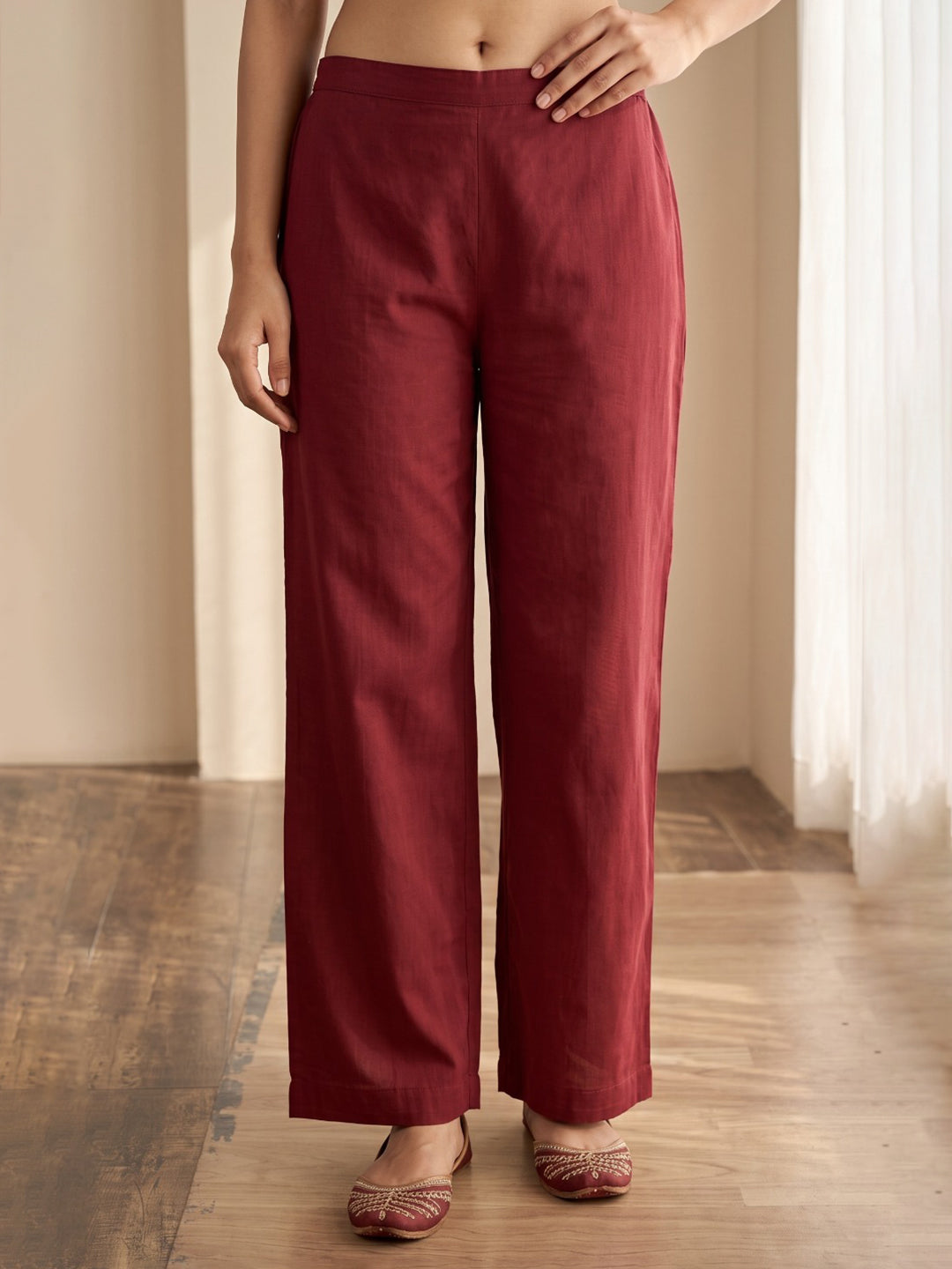 Maroon Printed Kurta With Pant &amp; Dupatta